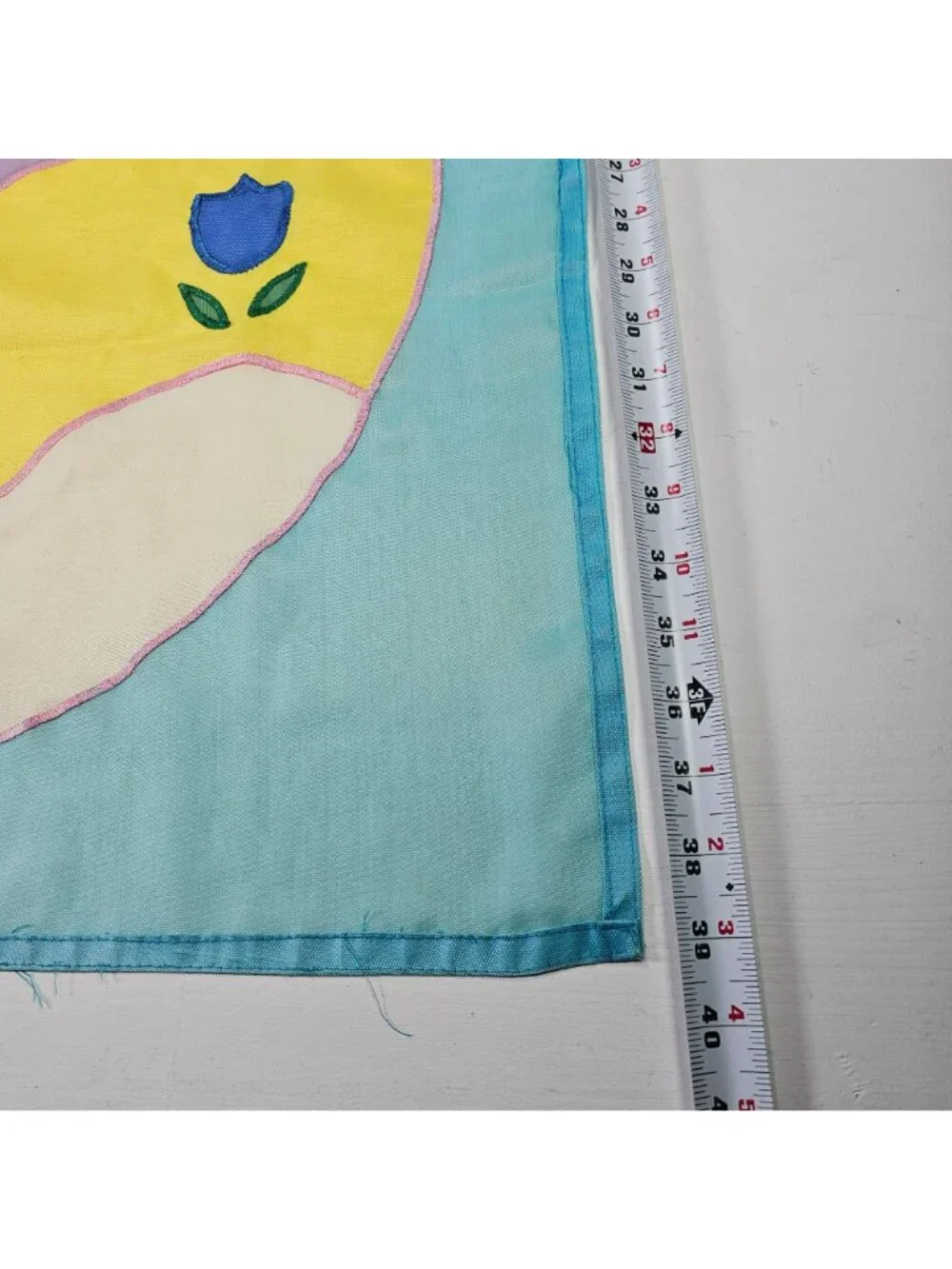 Easter Egg Bunny & Tulip Applique Outdoor Garden Flag Wall Hanging 27x39